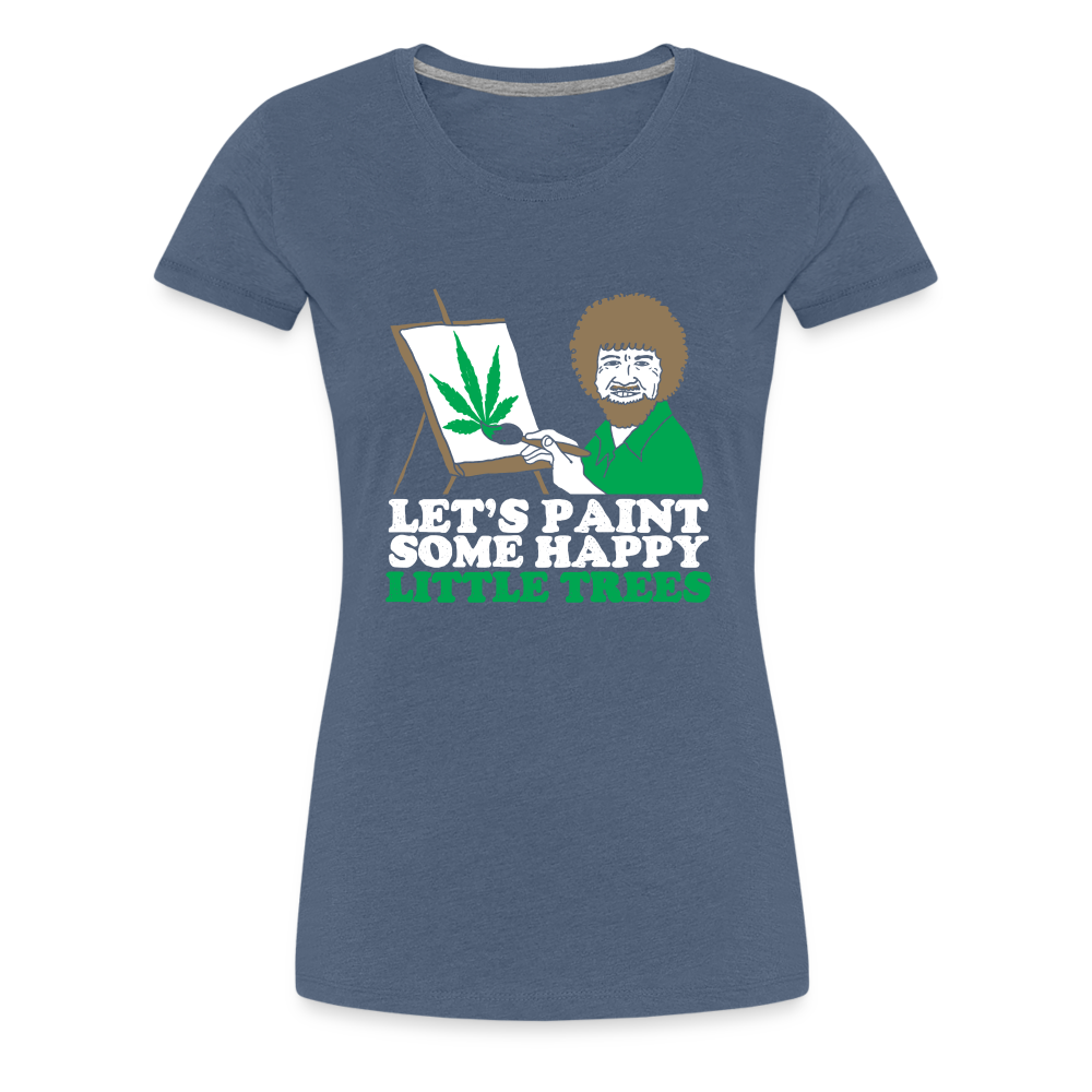 Let's Paint - Frauen Weed Shirt - Blau meliert